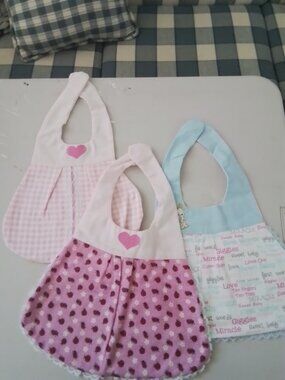 Set of 3 Handmade Baby Bibs New